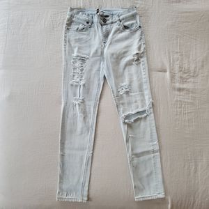 Ankle Skinny Ripped Light Blue Jeans